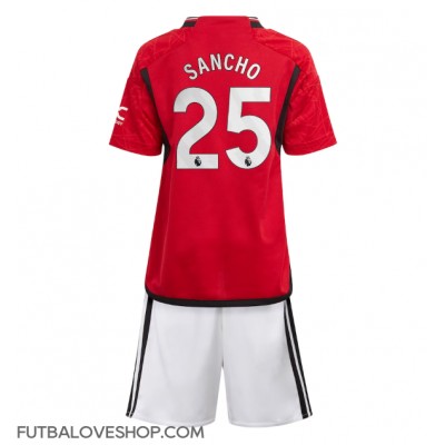 Dres Manchester United Jadon Sancho #25 Domáci pre deti 2023-24 Krátky Rukáv (+ trenírky)